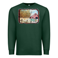 Sports Green Christmas Barn Tractor Snow Premium Sweatshirt - Bettercallsaul