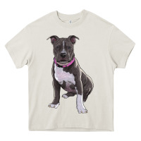 Cream pitbull Heavy Core Tee - RanaPortraitStore
