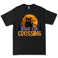 Black Black Cat Crossing Premium Tee - texasbilliewilder
