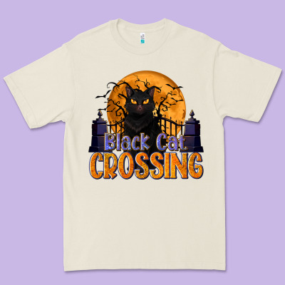Black Cat Crossing Premium Tee Designed By Texasbilliewilder