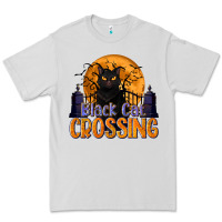 Dove Grey Black Cat Crossing Premium Tee - texasbilliewilder