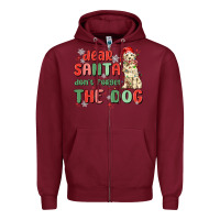 Burgundy dear santa dont forget the dog Zipper Hoodie - MaliasSmallBusiness