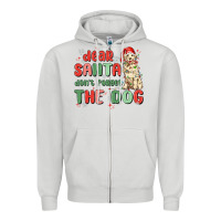 Dove Grey dear santa dont forget the dog Zipper Hoodie - MaliasSmallBusiness
