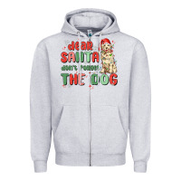 Heather Grey dear santa dont forget the dog Zipper Hoodie - MaliasSmallBusiness