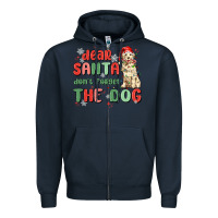 Navy dear santa dont forget the dog Zipper Hoodie - MaliasSmallBusiness