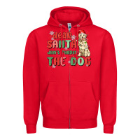 Red dear santa dont forget the dog Zipper Hoodie - MaliasSmallBusiness