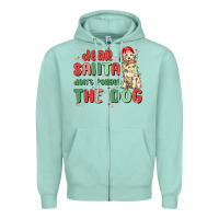 Seafoam dear santa dont forget the dog Zipper Hoodie - MaliasSmallBusiness
