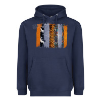 Navy Western Cowhide Glitter Aztec Leopard Pattern Brushstroke Heavyweight Hoodie - Bettercallsaul