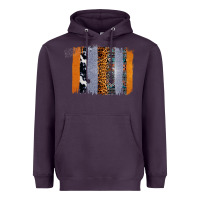 Plum Western Cowhide Glitter Aztec Leopard Pattern Brushstroke Heavyweight Hoodie - Bettercallsaul