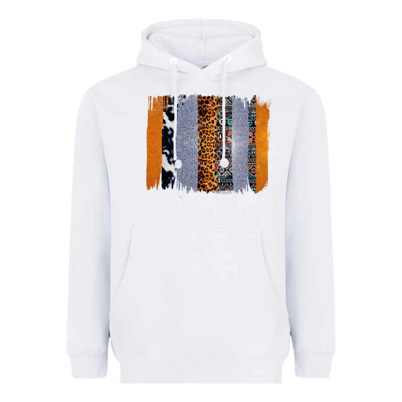 Western Cowhide Glitter Aztec Leopard Pattern Brushstroke Heavyweight Hoodie by Bettercallsaul | Teevron