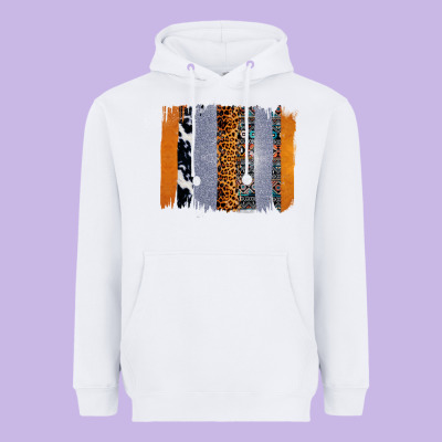 Western Cowhide Glitter Aztec Leopard Pattern Brushstroke Heavyweight Hoodie Designed By Bettercallsaul