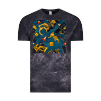 Cloud Black construction vehicles seamless pattern Vintage Tee - BundleAndBundleShop