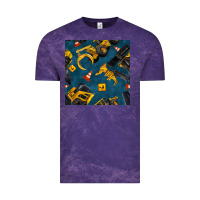 Cloud Purple construction vehicles seamless pattern Vintage Tee - BundleAndBundleShop