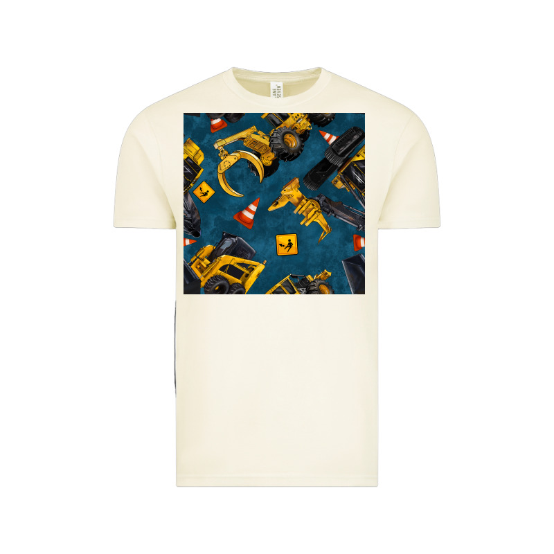 Construction Vehicles Seamless Pattern Vintage Tee by BundleAndBundleShop | Teevron