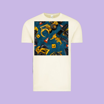 Construction Vehicles Seamless Pattern Vintage Tee Designed By Bundleandbundleshop