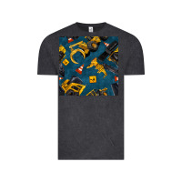 Vintage Black construction vehicles seamless pattern Vintage Tee - BundleAndBundleShop