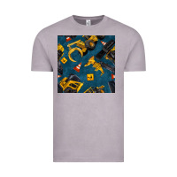 Vintage Zinc construction vehicles seamless pattern Vintage Tee - BundleAndBundleShop