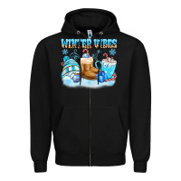 Black winter vibes Zipper Hoodie - MaliasSmallBusiness