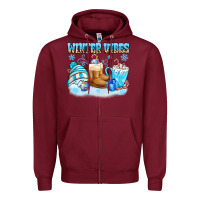 Burgundy winter vibes Zipper Hoodie - MaliasSmallBusiness