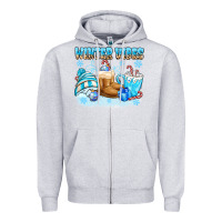 Heather Grey winter vibes Zipper Hoodie - MaliasSmallBusiness