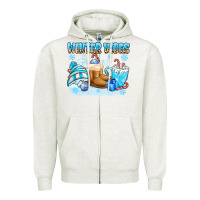 Oatmeal Heather winter vibes Zipper Hoodie - MaliasSmallBusiness