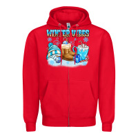 Red winter vibes Zipper Hoodie - MaliasSmallBusiness
