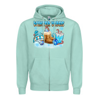Seafoam winter vibes Zipper Hoodie - MaliasSmallBusiness