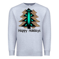 Heather Grey Happy Holidays Tree Premium Sweatshirt - Bettercallsaul