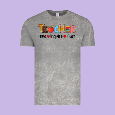 Teacher Love Inspıre Care Wıth  And Pen Vintage Tee Designed By Artiststas