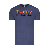 Vintage Denim teacher love inspıre care wıth  and pen Vintage Tee - Artiststas