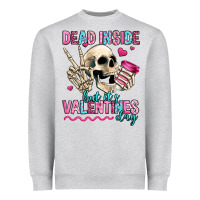 Heather Grey dead inside but it's valentines day Heavyweight Sweatshirt - Jasminsmagicworld