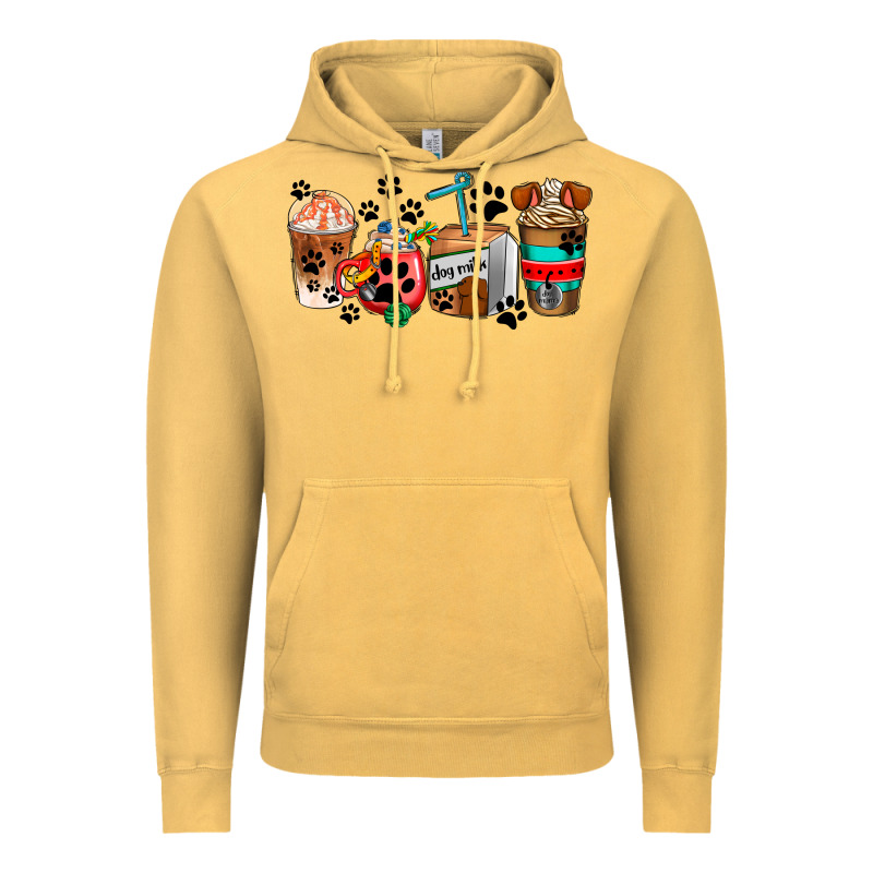 Dogs Coffee Cups Vintage Hoodie by AdoDesignShop | Teevron