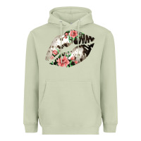 Matcha Cowhide And Flowers Lips Heavyweight Hoodie - Bettercallsaul