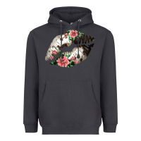 Smoke Cowhide And Flowers Lips Heavyweight Hoodie - Bettercallsaul