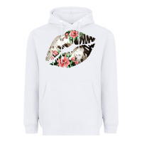 White Cowhide And Flowers Lips Heavyweight Hoodie - Bettercallsaul