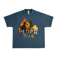 Midnight Navy cluck it coop animals hen and chick aztec serape leopard Urban Heavy Tee - Artiststas