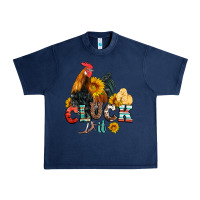 Navy cluck it coop animals hen and chick aztec serape leopard Urban Heavy Tee - Artiststas
