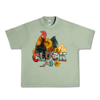 Oil Green cluck it coop animals hen and chick aztec serape leopard Urban Heavy Tee - Artiststas