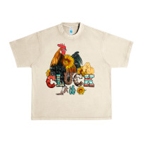 Sandshell cluck it coop animals hen and chick aztec serape leopard Urban Heavy Tee - Artiststas