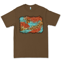 Cacao western leopard tooled leather background Premium Tee - Zillion Design Studio