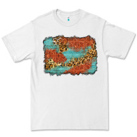 White western leopard tooled leather background Premium Tee - Zillion Design Studio