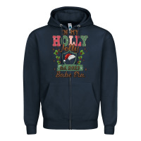 Navy in my holly jolly babe era Zipper Hoodie - MaliasSmallBusiness