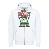 White in my holly jolly babe era Zipper Hoodie - MaliasSmallBusiness