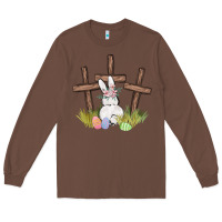 Chestnut floral watercolor easter bunny cross Long Sleeve Tee - MaliasSmallBusiness