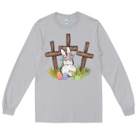 Moon Dust floral watercolor easter bunny cross Long Sleeve Tee - MaliasSmallBusiness
