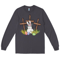 Smoke floral watercolor easter bunny cross Long Sleeve Tee - MaliasSmallBusiness