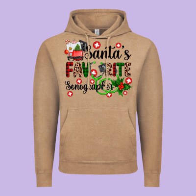 Santa's Favorite Sonographer Vintage Hoodie Designed By Adodesignshop