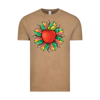 Vintage Coffee teacher apple and sunflower with leopard and tooled leather Vintage Tee - Artiststas