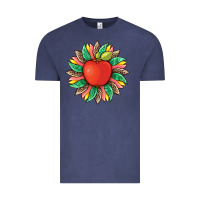 Vintage Denim teacher apple and sunflower with leopard and tooled leather Vintage Tee - Artiststas