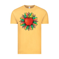 Vintage Mustard teacher apple and sunflower with leopard and tooled leather Vintage Tee - Artiststas